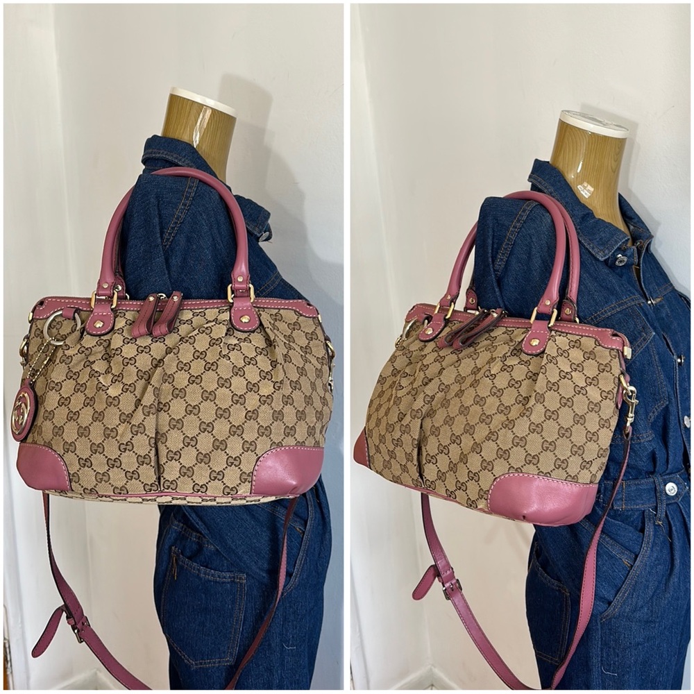 Gucci GG Canvas Sukey Satchel Bag